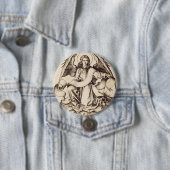 De Engel van Sint-Mattheus - Fijn Kunstsymbool Ronde Button 7,6 Cm (In situ)