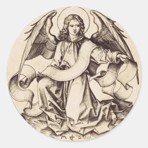De Engel van Sint-Mattheus - Fijn Kunstsymbool Ronde Sticker