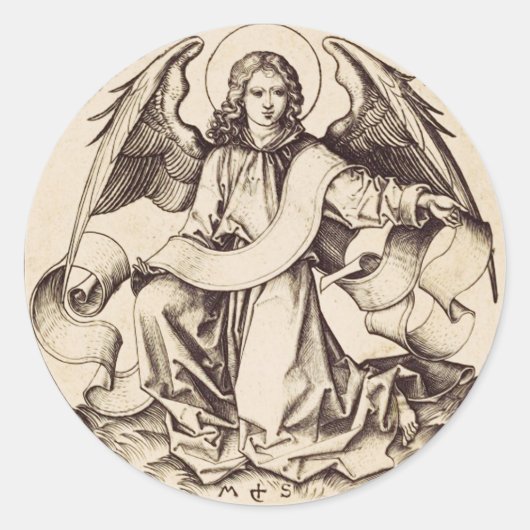 De Engel van Sint-Mattheus - Fijn Kunstsymbool Ronde Sticker (Voorkant)