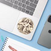 De Engel van Sint-Mattheus - Fijn Kunstsymbool Sticker (Laptop met iPhone)