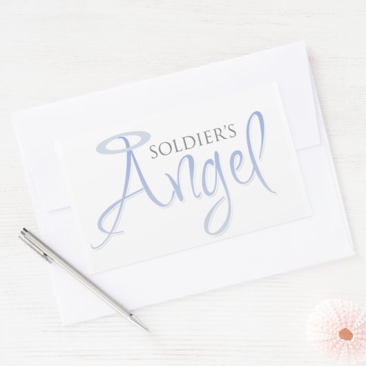 De engel van Soldier Rechthoekige Sticker (Envelop)