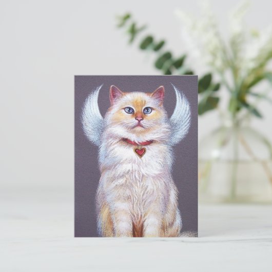 De Engel van Valentijn (kat Ragdoll) Feestdagenkaart (Staand voorkant)