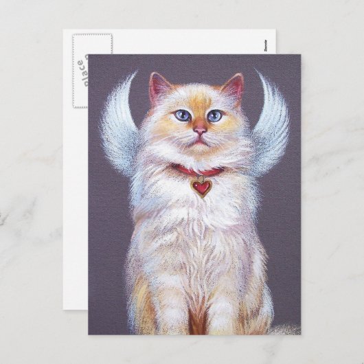 De Engel van Valentijn (kat Ragdoll) Feestdagenkaart (Voorkant / Achterkant)