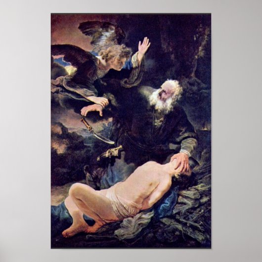 De engel voorkomt de offers van Isaac, Poster (Voorkant)