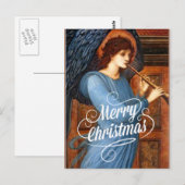 De engel, vrolijk kerstfeest, mooi kunstschilderij briefkaart (Voorkant / Achterkant)