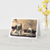 De engelachtige Pug Punten van de Gift van de Kaart (Gele Bloem)