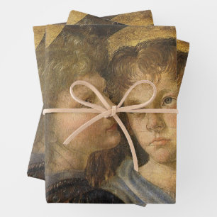 De engelen bij de Doop van Christus van Leonardo d Inpakpapier Vel
