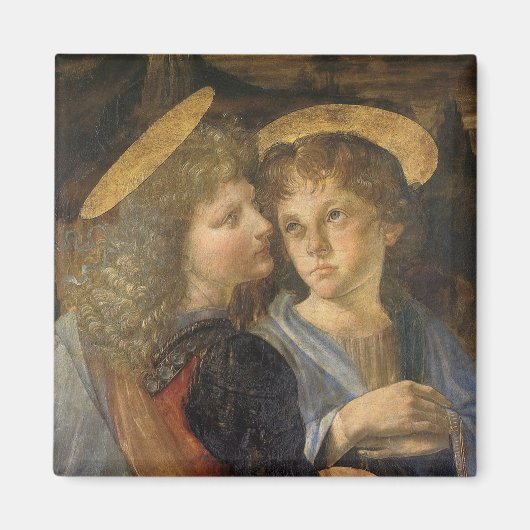De engelen bij de Doop van Christus van Leonardo d Magneet (Voorkant)