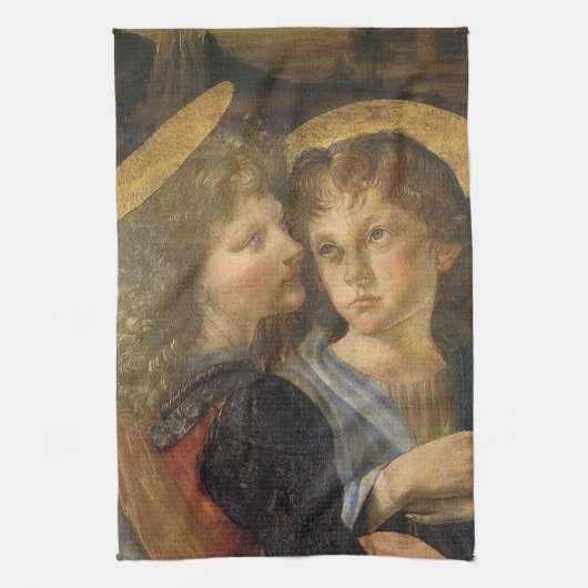 De engelen bij de Doop van Christus van Leonardo d Theedoek (Verticaal)