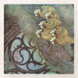 “De engelen” door Edmund Dulac Glazen Onderzetter