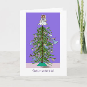 De Engelen van de kerstboom Feestdagen Kaart