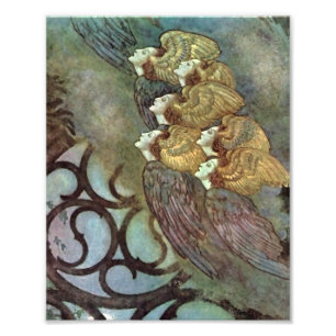 “De engelen” van Edmund Dulac Foto Afdruk