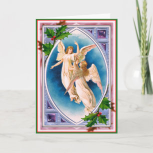 De Engelen van Kerstmis - Vintage Afbeelding Feestdagen Kaart