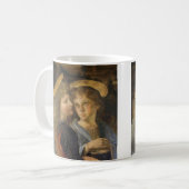 De engelen van Leonardo da Vinci's Doop van Christ Koffiemok (Voorkant links)