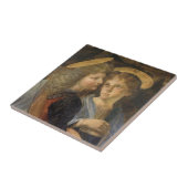 De engelen van Leonardo da Vinci's Doop van Christ Tegeltje (Zijkant)