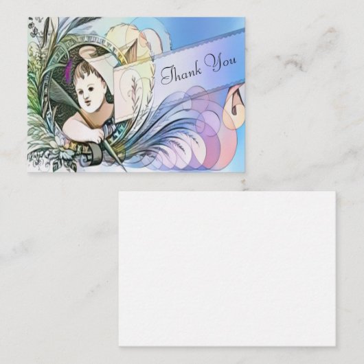 De engelenboodschap bedankt notitiekaartje (Voorkant / Achterkant)