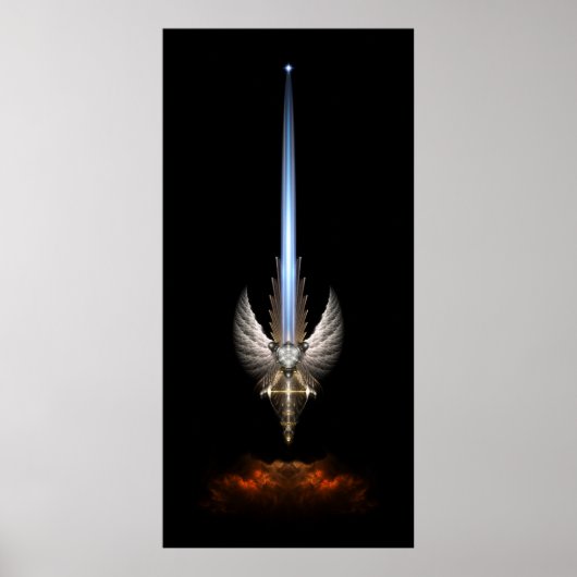De engelenvleugelzwaard van Arkledious zwart poste Poster (Voorkant)