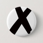 De Engelse Amerikaanse Letter "X" Ronde Button 5,7 Cm (Voorkant)
