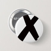 De Engelse Amerikaanse Letter "X" Ronde Button 5,7 Cm (Voorkant /achterkant)