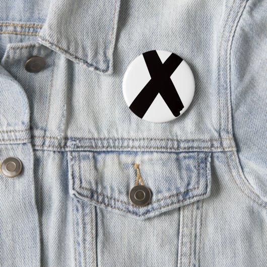 De Engelse Amerikaanse Letter "X" Ronde Button 5,7 Cm (In situ)