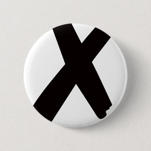 De Engelse Amerikaanse Letter "X" Ronde Button 5,7 Cm