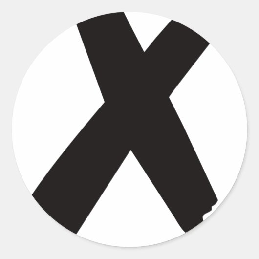 De Engelse Amerikaanse Letter "X" Ronde Sticker (Voorkant)