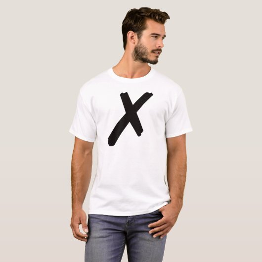 De Engelse Amerikaanse Letter "X" T-shirt (Voorkant volledig)