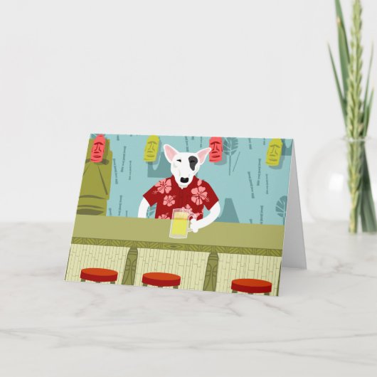 De Engelse Bar van Bull terrier Tiki Kaart (Voorkant)