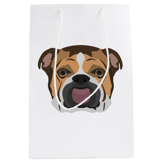 De Engelse Buldog van de illustratie Medium Cadeauzakje (Voorkant)