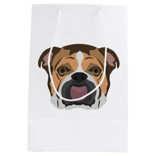 De Engelse Buldog van de illustratie Medium Cadeauzakje (Achterkant)