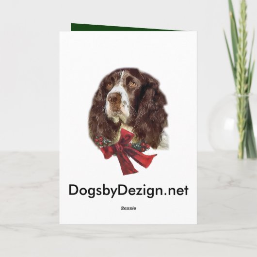 De Engelse Giften van Kerstmis van het Spaniel van Feestdagen Kaart (Achterkant)