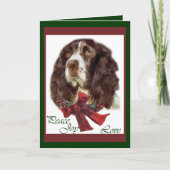 De Engelse Giften van Kerstmis van het Spaniel van Feestdagen Kaart (Voorkant)