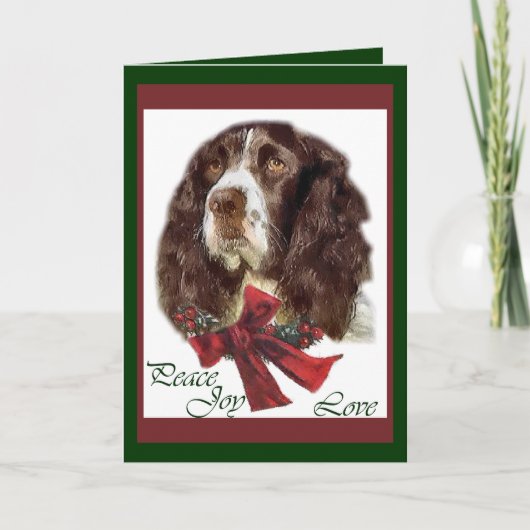 De Engelse Giften van Kerstmis van het Spaniel van Feestdagen Kaart (Voorkant)