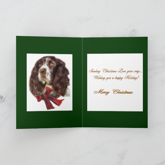 De Engelse Giften van Kerstmis van het Spaniel van Feestdagen Kaart (Binnen)