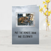 De Engelse kaart van de buldog grappige gelukkige (Gele Bloem)