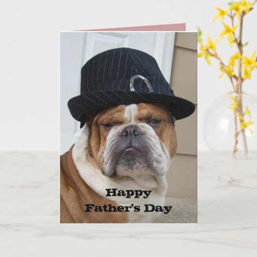 De Engelse Kaart van Vaderdag van de Buldog (Gele Bloem)