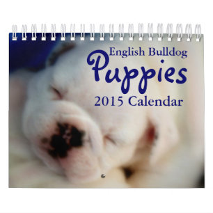 De Engelse Kalender van het "puppy" 2015 van de