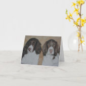 De Engelse Kunst Notecard van de Hond van het Kaart (Gele Bloem)