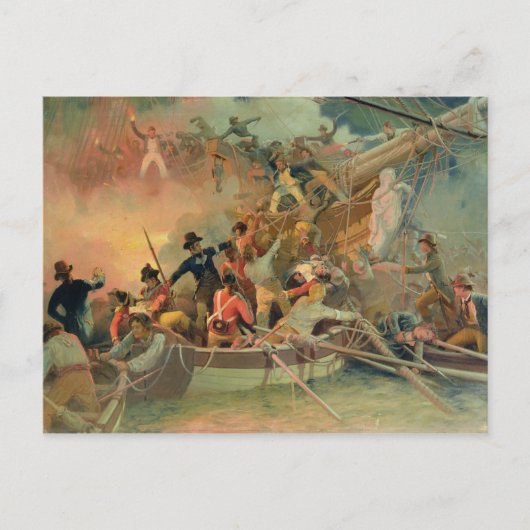 De Engelse marine die een Frans schip verovert Briefkaart (Voorkant)