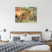De Engelse marine die een Frans schip verovert Canvas Afdruk (Insitu (Slaapkamer))
