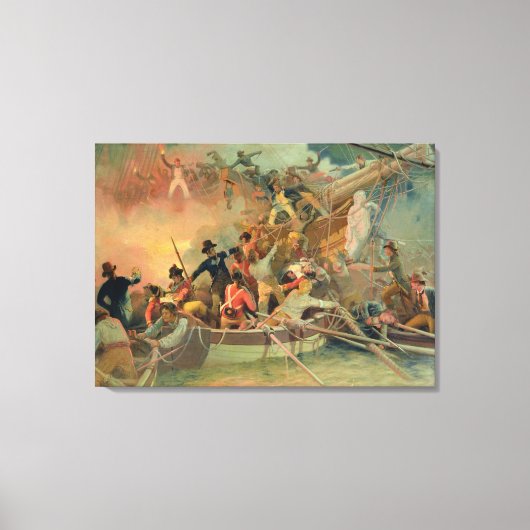 De Engelse marine die een Frans schip verovert Canvas Afdruk (Voorkant)