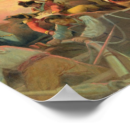 De Engelse marine die een Frans schip verovert Poster (Hoek)