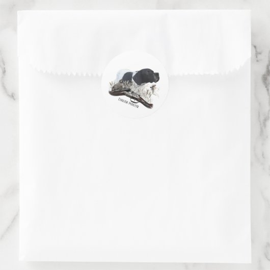 De Engelse Pointer Ronde Sticker (Tas)