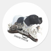 De Engelse Pointer Ronde Sticker (Voorkant)