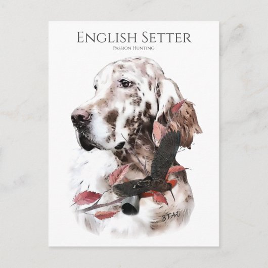 De Engelse Setter, Passion Hunting Briefkaart (Voorkant)