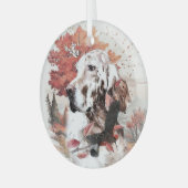De Engelse Setter, Passion Hunting Glas Ornament (Voorkant links)