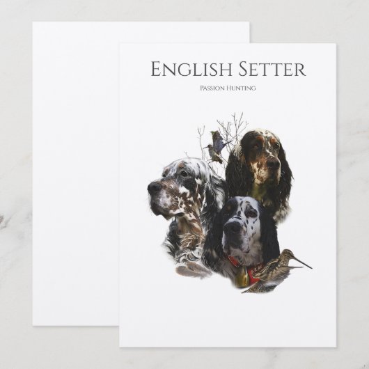 De Engelse Setter, Passion Hunting Kaart (Voorkant / Achterkant)
