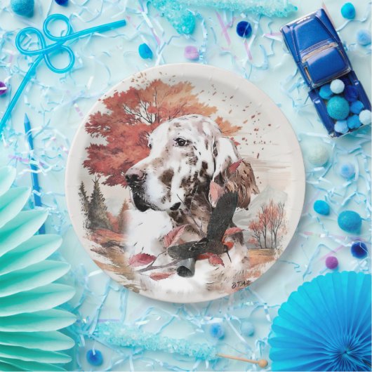 De Engelse Setter, Passion Hunting Papieren Bordje (Feest)