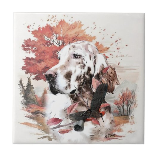 De Engelse Setter, Passion Hunting Tegeltje (Voorkant)