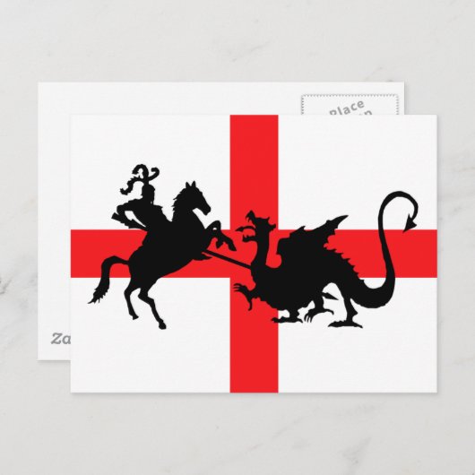 De Engelse vlag George en de Dragon Briefkaart (Voorkant / Achterkant)